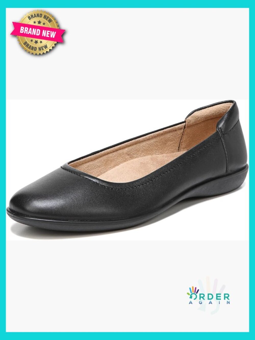 Classic Ballet Flat All Day Comfort Soft Padded Collar Round Toe Casual